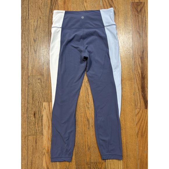 ATHLETA Colorblock Powervita 7/8 Legging Women's Sz Medium Asymmetrical - Picture 2 of 5